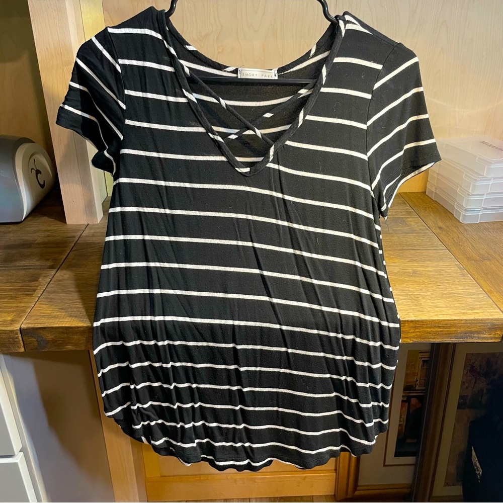 Emory Park B&W Stripped Shirt